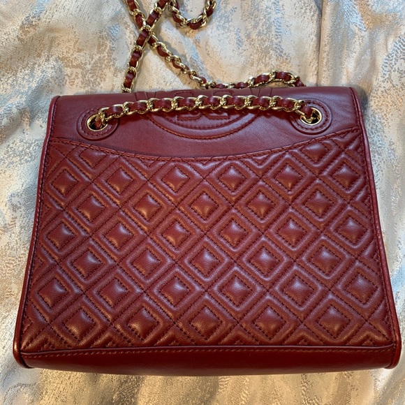*SOLD* Tory Burch Fleming Crossbody in Dark Red - Picture 3 of 12